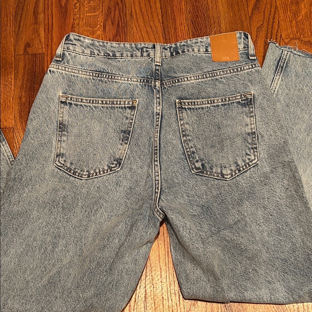 Zara Light Blue Straight Jeans